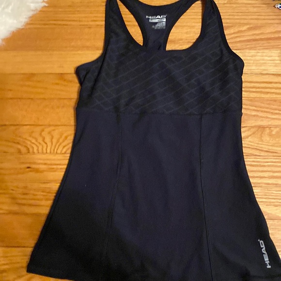 Black workout shirt with built in bra support - Picture 1 of 3